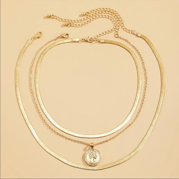 NEW 18K GOLD MULTILAYERED CHAIN NECKLACE, NICE NECKLACE, CUTE NECKLACE - Picture 4 of 6